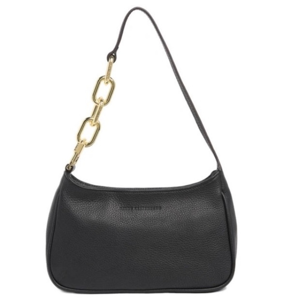 Aimee Kestenberg All My Heart Chain Shoulder Bag Black Pebble Leather Y2K